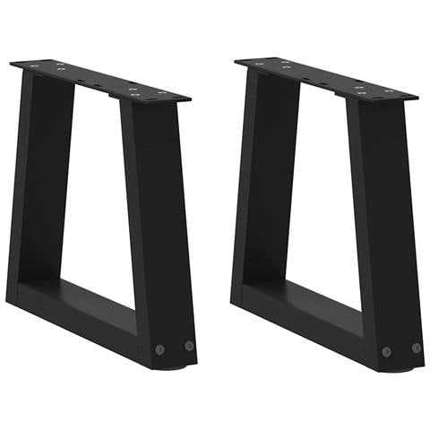 Gambe Per Tavolo Da Pranzo A V 2 Pz Nero 40x(30-31,3)cm Acciaio - Foto 1