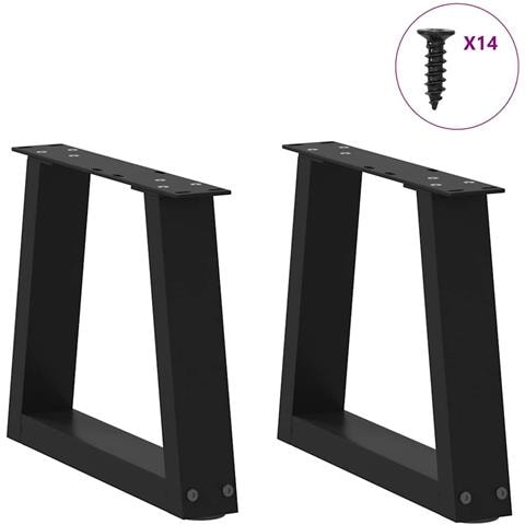 Gambe Per Tavolo Da Pranzo A V 2 Pz Nero 40x(30-31,3)cm Acciaio - Foto 3