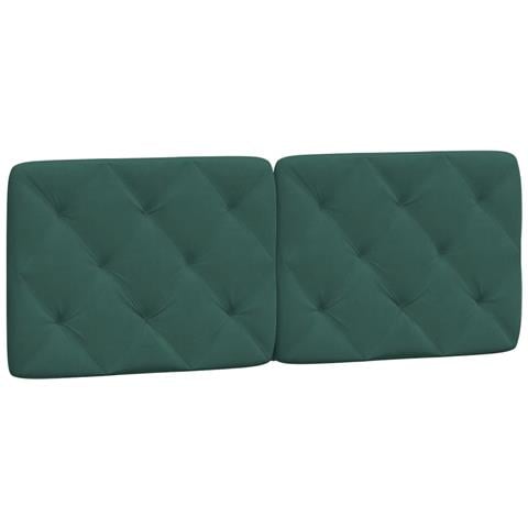 Cuscino Testiera Verde Scuro 140 Cm In Velluto - Foto 2