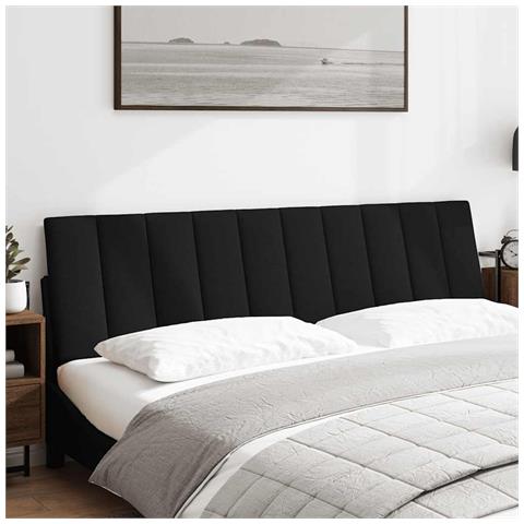 Cuscino Testiera Nero 180 Cm In Tessuto - Foto 2