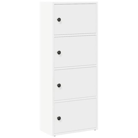 Libreria Bianca 40x24x102 Cm In Legno Multistrato - Foto 2