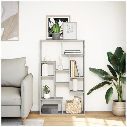 Libreria Grigio Sonoma 72x20x120 Cm In Truciolato - Foto 3