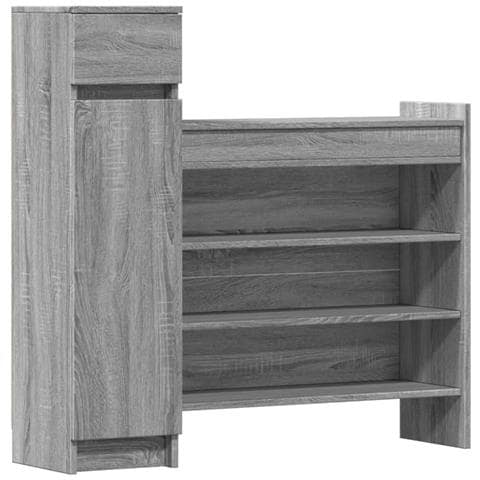 Lusso Casadino -  Scarpiera Grigio Sonoma 100,5x28x100 Cm In Legno Multistrato - Foto 1