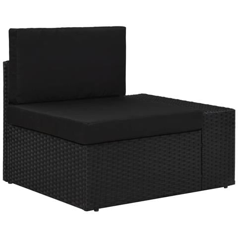 Divano Ad Angolo Modulare Bracciolo Sinistro In Polyrattan Nero - Foto 2