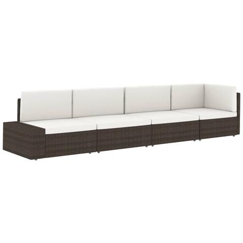 Divano Ad Angolo Modulare Bracciolo Sinistro In Polyrattan Nero - Foto 8