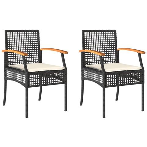 VIDAXL - Sedie Da Giardino 4pz Nere 58x59x85,5 Cm Rattan Pvc - ePRICE