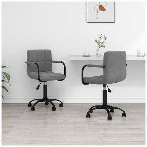 Sedie Da Pranzo Girevoli 2 Pz Grigio Scuro In Velluto - Foto 8