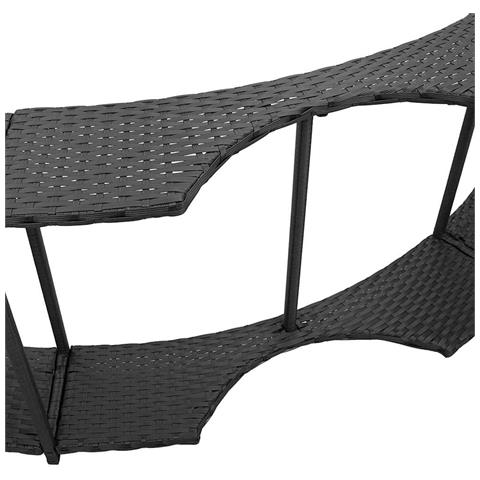 Bordo per Vasca da Spa con Portaoggetti&Gradino Polyrattan Nero - Foto 9