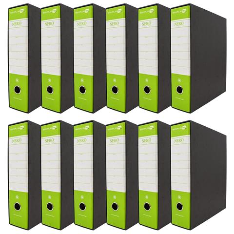 12x Raccoglitore Ad Anelli Per Buste Documenti Nero Verde Registratore Protocollo - Foto 1