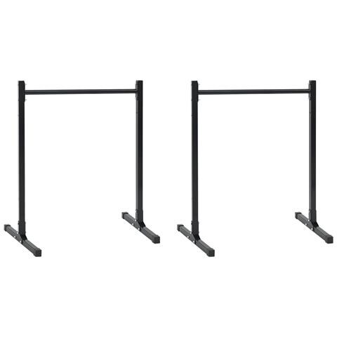Stazioni per Dips 2 pz Altezza Regolabile 88.5/98.5 cm Acciaio - Foto 1