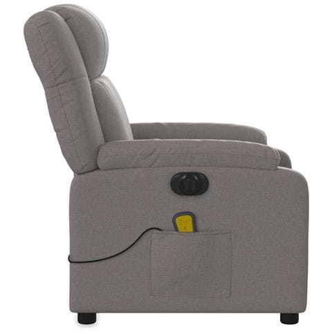 Poltrona Massaggiante Reclinabile Elettrica Tortora in Tessuto - Foto 9