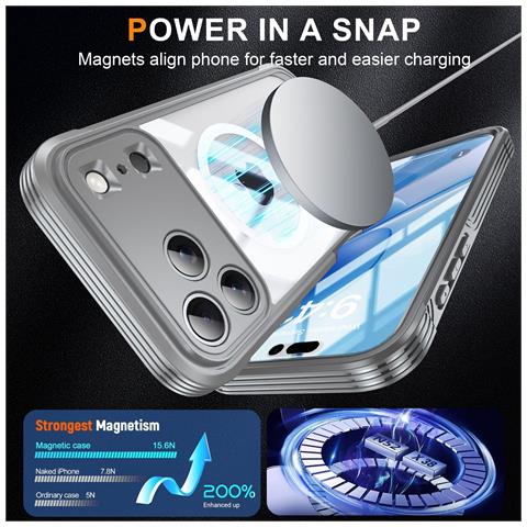 Custodia Per Iphone 17 Pro Max In Vetro Temperato 9h Antiurto Con Protezione Completa - Foto 3