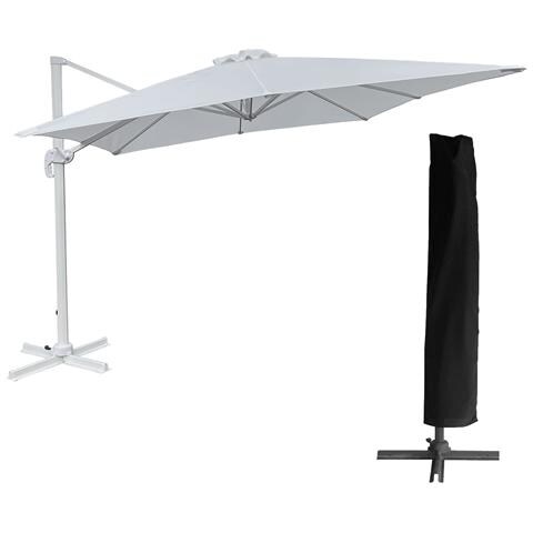 Ombrellone Offset Molokai Rettangolare 3x4m Bianco + Copertura - Foto 1