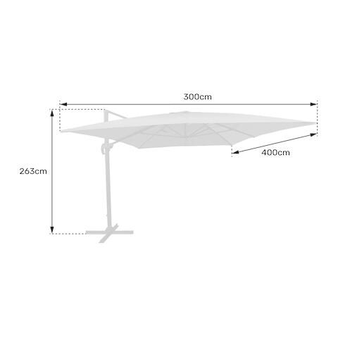 Ombrellone Offset Molokai Rettangolare 3x4m Bianco + Copertura - Foto 4