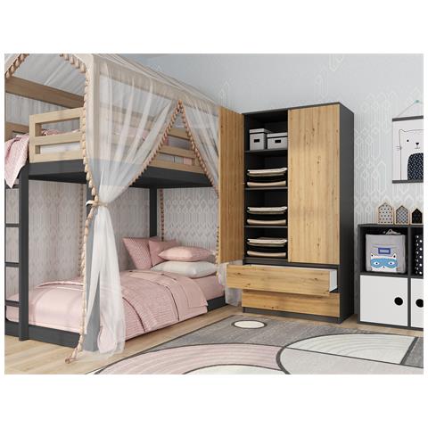 SZAFA MALWA AN /AR K armadio /guardaroba per camera da letto 5 ripiani 2 porta /porte - Foto 3