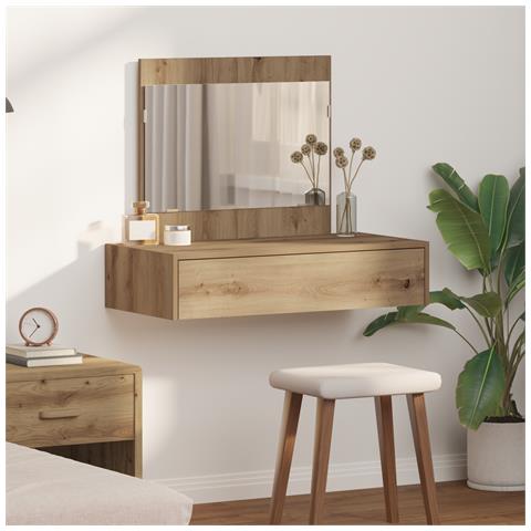 Tavolo da Trucco Appendibile in Rovere Artigianale 83x40x70 cm - Foto 2