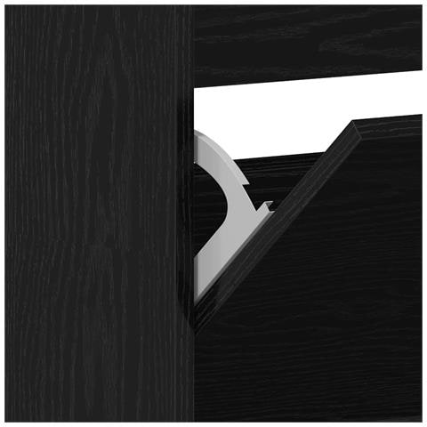 Armadio per Scarpe con porta Rovere nero 80 x 21 x 163.5 cm - Foto 9