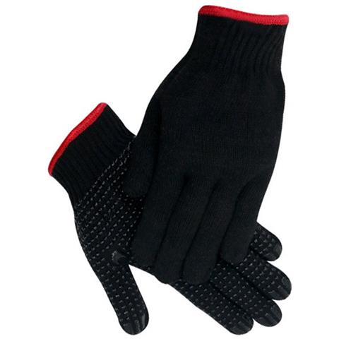 Guanti Da Lavoro Neri In Cotone Da 580 G Con Punti In Pvc, Taglia Universale, 12 Paia - Foto 1