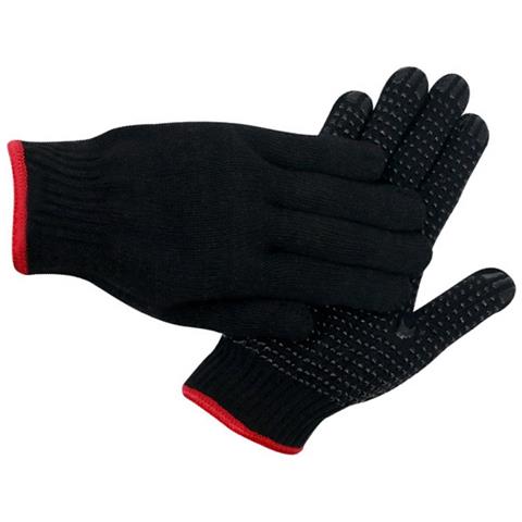 Guanti Da Lavoro Neri In Cotone Da 580 G Con Punti In Pvc, Taglia Universale, 12 Paia - Foto 2