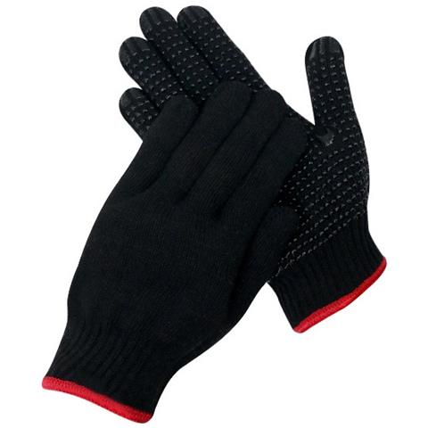 Guanti Da Lavoro Neri In Cotone Da 580 G Con Punti In Pvc, Taglia Universale, 12 Paia - Foto 3