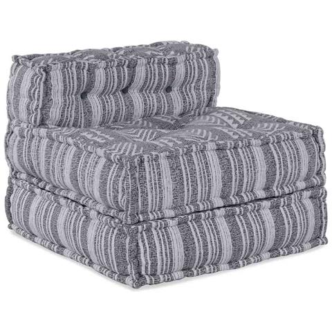 Pouffe Rigato Grigio 70 x 70 x 54 cm Tessuto - Foto 1