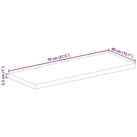 Piano per Tavolo 70x40x2,5 cm Rettangolare Legno Massello Mango - Foto 9