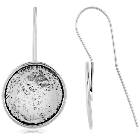 Orecchino A Bottone In Argento Placcato Argento Con Gancio A Disco In Argento - Foto 1