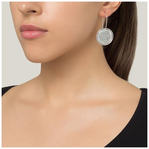 Orecchino A Bottone In Argento Placcato Argento Con Gancio A Disco In Argento - Foto 2