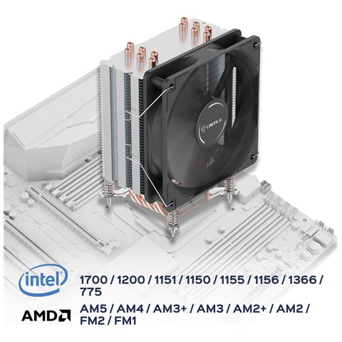 Dissipatore CPU ad Aria H20 per Socket Intel e AMD - Foto 5