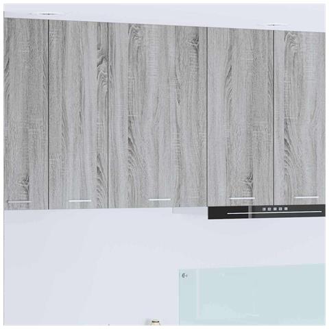 Armadio pensile Riga Grigio Sonoma e Bianco 50 x 31 x 80 cm - Foto 2