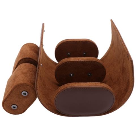 Custodia Porta Orologi In Pelle Pu Grana Litchi A 3 Scomparti - Custodia Da Viaggio Portatile Brown - Foto 2