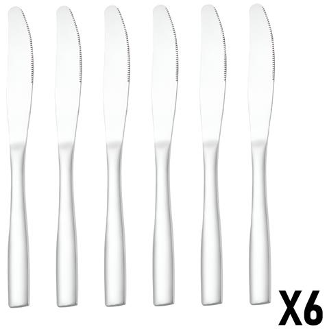Set Di 6 Coltelli Da Tavola 23cm In Acciaio Inossidabile Ad Alta Resistenza, Argento - Foto 2