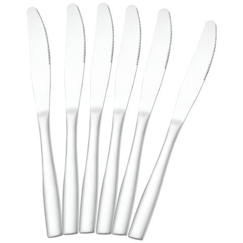 Set Di 6 Coltelli Da Tavola 23cm In Acciaio Inossidabile Ad Alta Resistenza, Argento - Foto 1