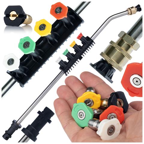 Lancia Per Idropulitrice Compatibile Con Kärcher K2-k7 - Set 5 Ugelli, Pressione Max 160 Bar, Angolo 15°, Alta Qualità - Foto 1