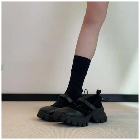 Scarpe Platform Mary Jane - Scarpe Sportive Retro Con Suola Spessa E Tacco Nascosto Black 40 - Foto 2