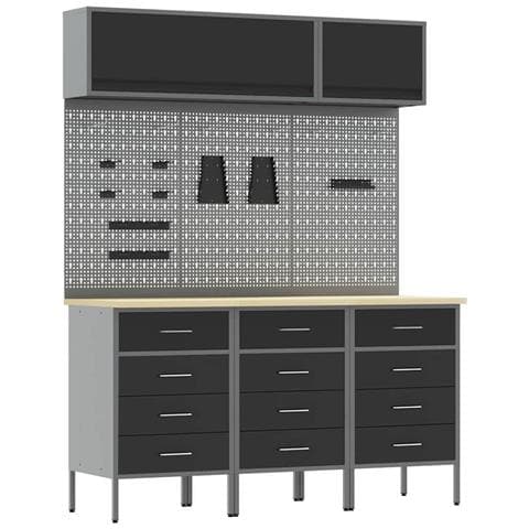 Set di mobili da lavoro con cassetto 8 pcs Nero - Foto 1