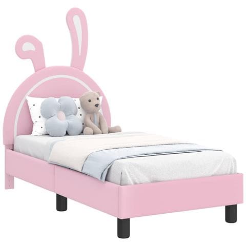 Struttura letto per bambini con testata Rosa 70 x 140 cm PU - Foto 1