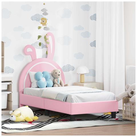 Struttura letto per bambini con testata Rosa 70 x 140 cm PU - Foto 2