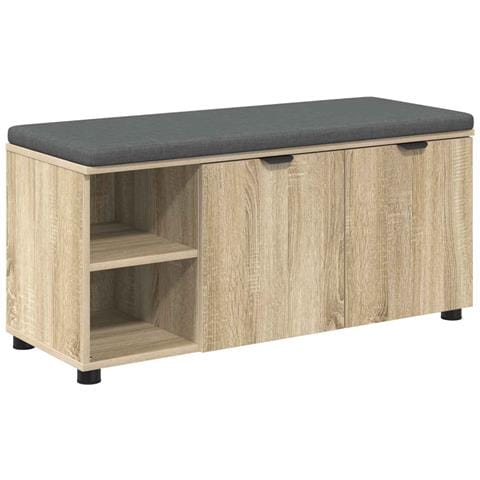 Panca per ingresso con cuscino Rovere Sonoma 100 x 38 x 46 cm - Foto 1