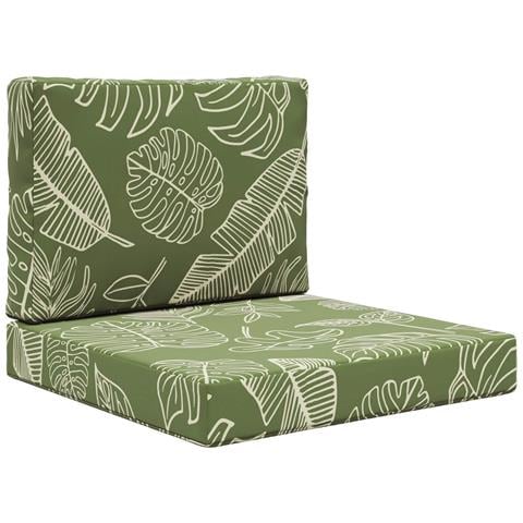 Cuscino per divano da esterno 2 pcs Design a foglia Poliestere - Foto 1