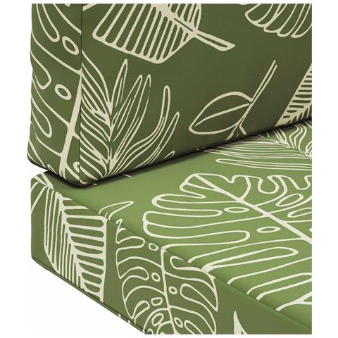 Cuscino per divano da esterno 2 pcs Design a foglia Poliestere - Foto 9