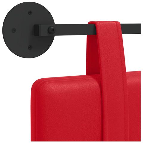 Testata appesa Montaggio a parete Rosso 100 cm Pelle Sintetica - Foto 9