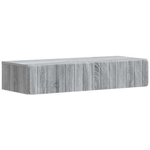 Tavolino da Parete Laterale Grigio Sonoma 87,5 x 34,5 x 17 cm - Foto 1