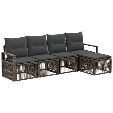 Set Divano da Giardino 4 pcs Grigio polyrattan - Foto 1