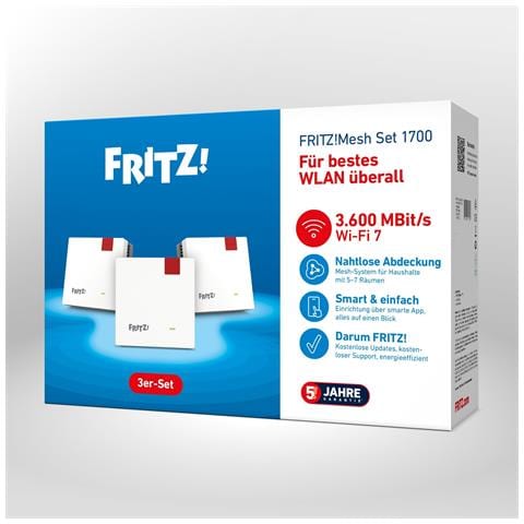 Mesh Set 20003133 sistema Wi-Fi Mesh Dual-band (2.4 GHz / 5 GHz) Wi-Fi 7 (802.11be) Bianco 1 Interno - Foto 2