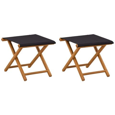 Lettino 2 pcs Legno di Eucalipto Massello Nero - Foto 1