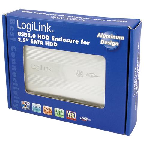 Enclosure 2.5 inch S-ATA HDD USB 2.0 Alu, SATA, Argento, Alluminio, 480 Mbps - Foto 3