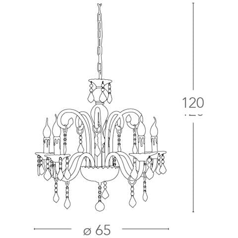 I-246/00200 - Lampadario a sospensione con decorazioni sinuose e cristalli 40 watt E14 - Foto 6