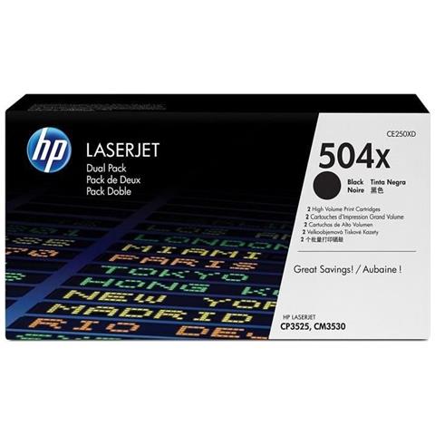 Confezione Da 2 Cartucce Originali Di Toner Nero Ad Alta Capacità Laserjet 504x Ce250xd - Foto 1