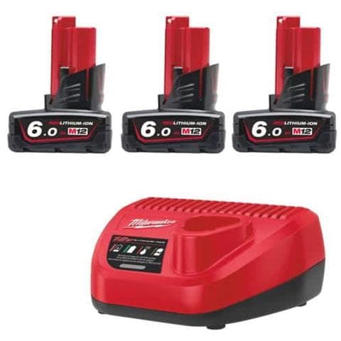 Confezione Da 3 Batterie Nrj M12 M12 6.0ah - Caricabatterie 4933459208 - Foto 3